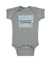 Boys and Girls Newborn Infant Soft As A Grape Royal, Gray Los Angeles Dodgers 2-Piece Body Suit