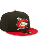 Men's New Era Black Carolina Mudcats Authentic Collection Team Home 59FIFTY Fitted Hat