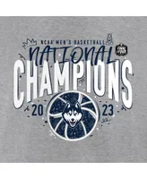 Women's Fanatics Gray UConn Huskies 2023 Ncaa Men's Basketball National Champions Confetti Pullover Hoodie