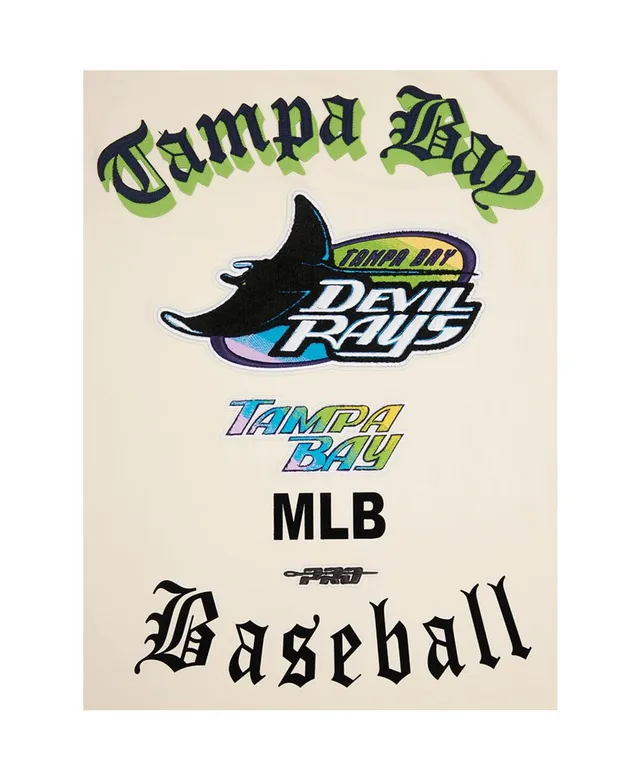 Men's Pro Standard Cream Tampa Bay Rays Cooperstown Collection Old English T-Shirt Size: Small