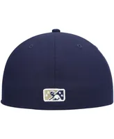 Men's New Era Navy Tri-City Dust Devils Authentic Collection Team Home 59FIFTY Fitted Hat