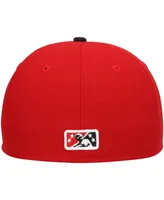 Men's New Era Red Indianapolis Indians Authentic Collection Team Home 59FIFTY Fitted Hat