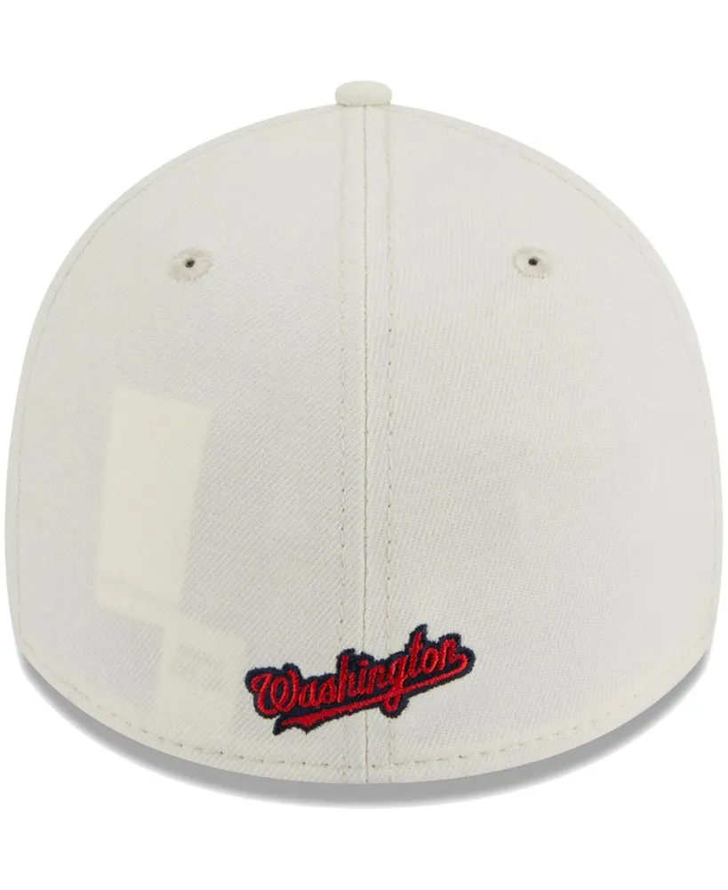 Men's New Era White Washington Nationals Chrome Team Classic 39THIRTY Flex Hat