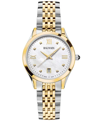 Balmain Women's Swiss Classic R Diamond Accent Two-Tone Stainless Steel Bracelet Watch 34mm