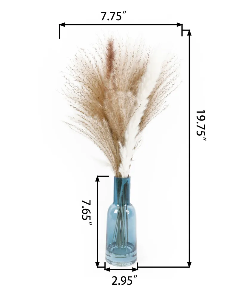 Flora Bunda 19.75" H Pampas Grass Mix in 7.65" H Glass with Fake Water