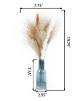 Flora Bunda 19.75" H Pampas Grass Mix in 7.65" H Glass with Fake Water