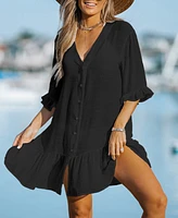 Cupshe Women's Aubree Ruffled Swim Cover-Up Dress