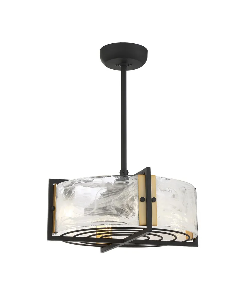 Savoy House Hayward 4-Light Fan D'Lier in Matte Black with Warm Brass Accents