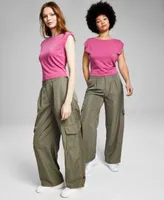 Now This Womens Button Shoulder Tee Cargo Pants Created For Macys