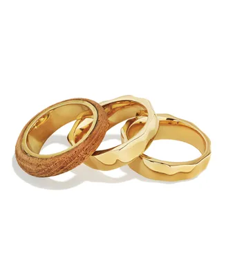 Soko 24K Gold-Plated Fuliwa Teak Stacking Rings