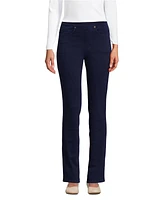 Lands' End Women's Starfish Mid Rise Knit Denim Straight Jeans