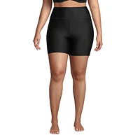 Lands' End Plus High Waisted 6" Bike Swim Shorts with Upf 50 Sun Protection