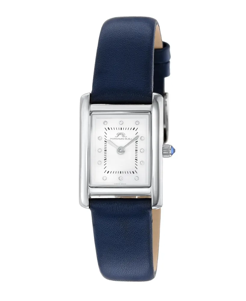 Porsamo Bleu Women's Karolina Diamond Genuine Leather Band Watch 1081BKAL