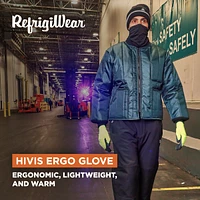 RefrigiWear Men's HiVis Ergo Grip Latex Coated Work Gloves High Visibility (Pack of 12 Pairs)