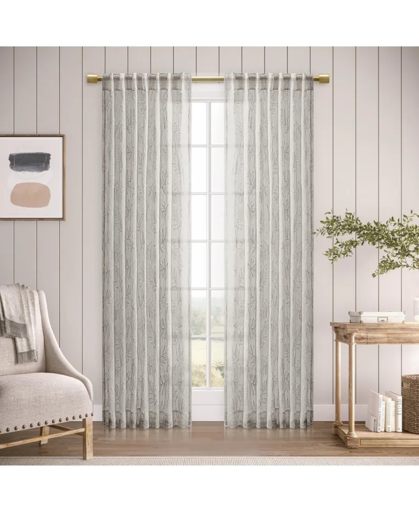 Ricardo Sheer Leaf Rod Pocket With Back Tab Curtain Panel 52"W x 84"L