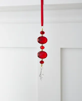 Holiday Lane Ruby Red Holiday Beaded Drop Ornament, Exclusively at Macy's