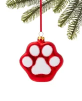 Holiday Lane Pets Red Paw Print Ornament, Created for Macy's