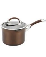 Circulon Symmetry Hard-Anodized Nonstick Induction Straining Sauce Pan with Lid, 3.5-Quart, Chocolate