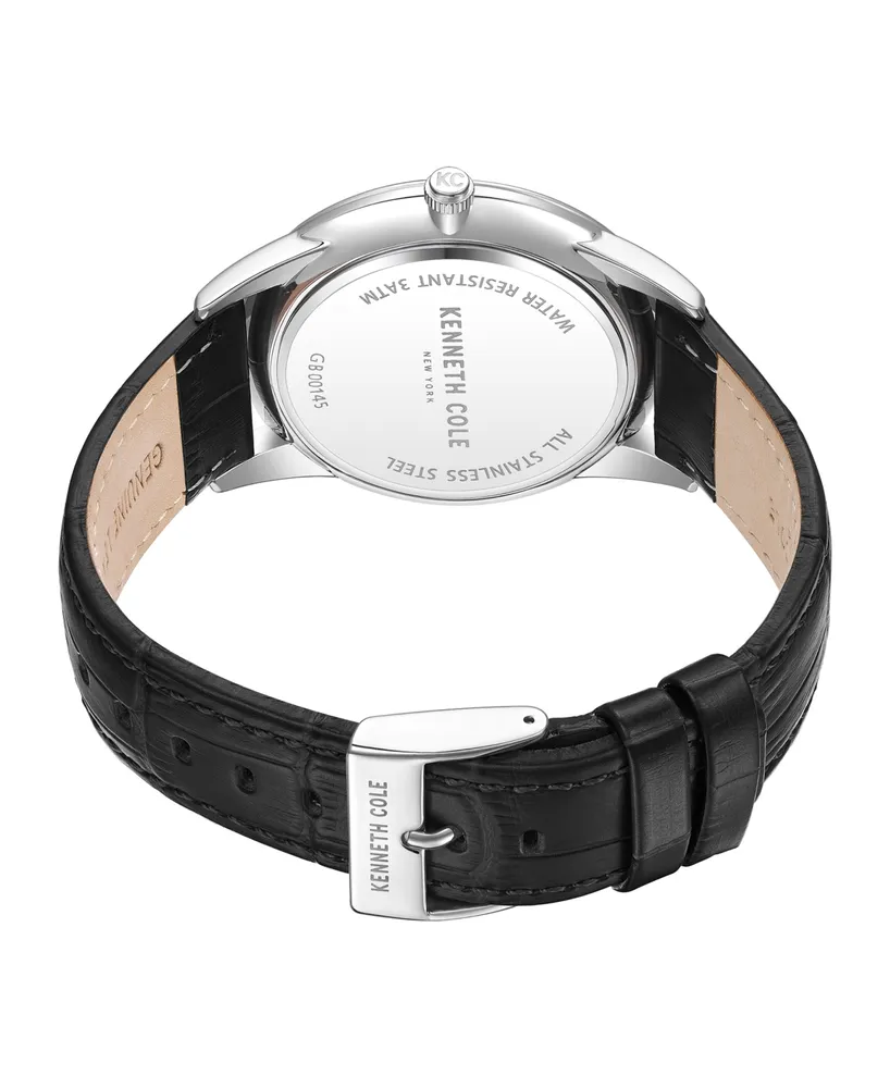 Kenneth Cole New York Men's Quartz Slim Genuine Leather Watch 43mm