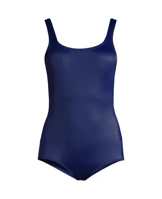 Lands' End Plus Size Long Chlorine Resistant Soft Cup Tugless Sporty One Piece Swimsuit