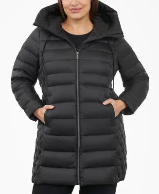 Michael Kors Women's Plus Hooded Down Packable Puffer Coat, Created for Macy's