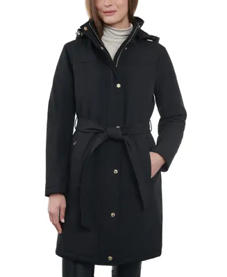 Michael Kors Women's Hooded Belted Raincoat, Regular & Petite, Created for Macy's