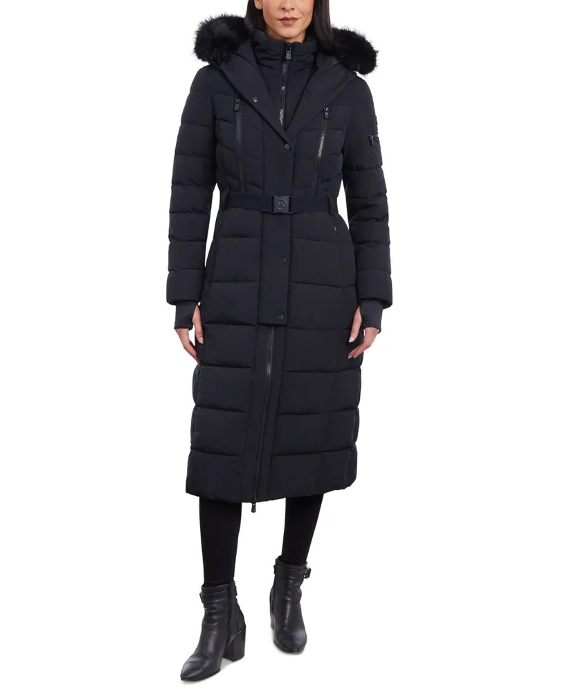 Women's Belted Faux Fur Coat