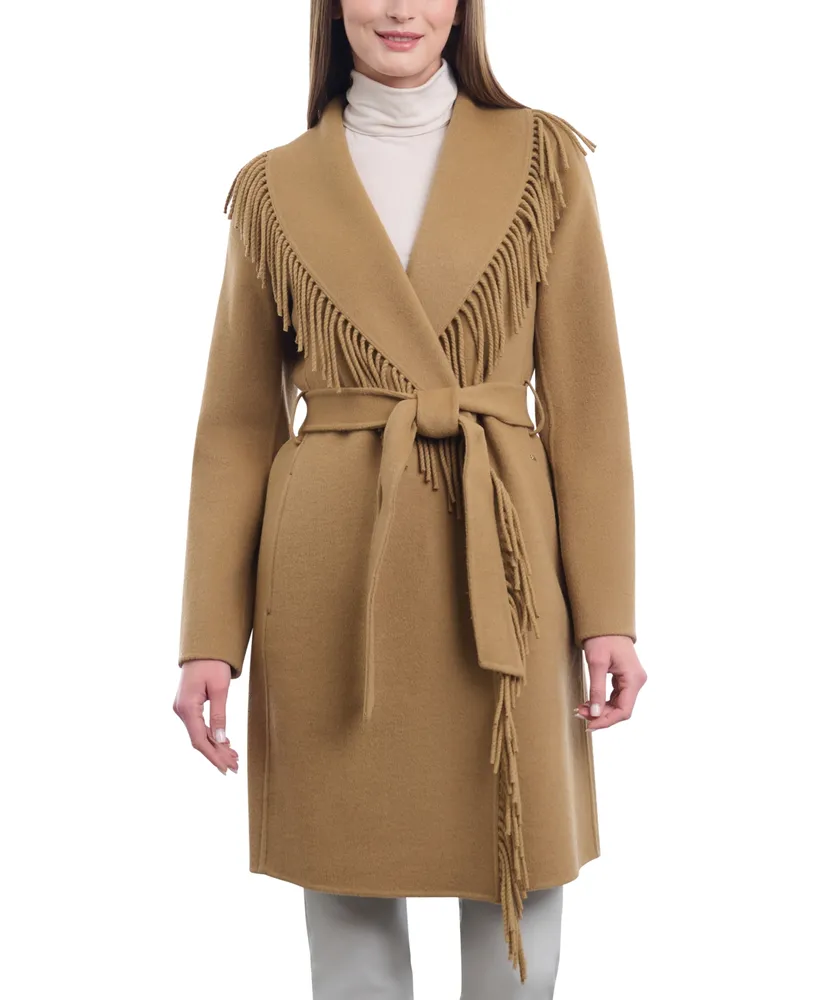 Michael Kors Women's Doubled-Faced Wool Blend Wrap Coat