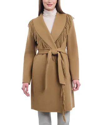 Michael Kors Women's Doubled-Faced Wool Blend Wrap Coat