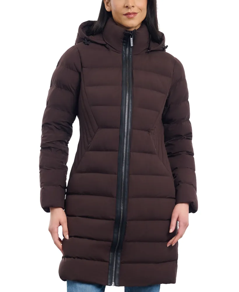 Michael Kors Women's Belted Faux-Fur-Trimmed Hooded Puffer Coat