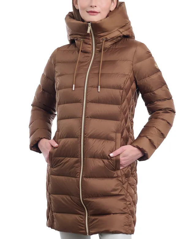 Michael Kors Women's Hooded Stretch Packable Down Puffer Coat, Created for  Macy's - Macy's