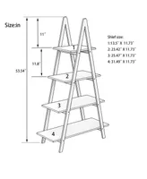 Simplie Fun Solid Bamboo Wood Oxford A Frame Ladder Display Bookshelf