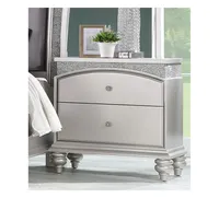 Simplie Fun Maverick Nightstand, Platinum