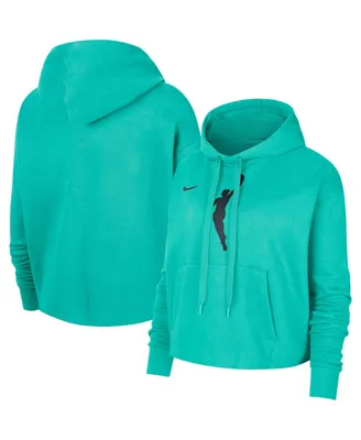 Women's Nike Mint Wnba Logo woman Team 13 Cropped Pullover Hoodie