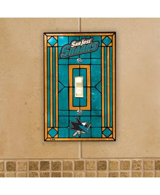 San Jose Sharks Art Glass Switch Plate Cover