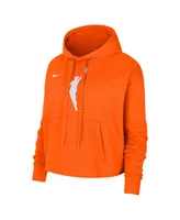 Women's Nike Orange Wnba Logo woman Team 13 Cropped Pullover Hoodie