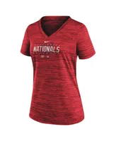 Women's Nike Red Washington Nationals Authentic Collection Velocity Practice Performance V-Neck T-shirt