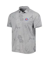 Men's Tommy Bahama Gray Chicago Cubs Miramar Blooms Polo Shirt