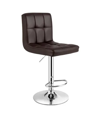 Adjustable Swivel Bar Stool Counter Height Chair Pu Leather