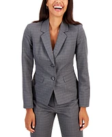 Le Suit Windowpane Double-Button Jacket & Straight-Leg 2-Pc. Pantsuit