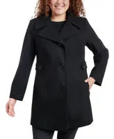 Anne Klein Plus Size Single-Breasted Peacoat, Created for Macy's