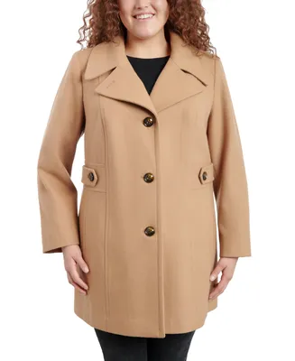 Anne Klein Plus Single-Breasted Peacoat, Created for Macy's