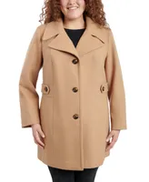 Anne Klein Plus Size Single-Breasted Peacoat, Created for Macy's