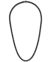 Bulova Men's Icon Black Spinel (1/10 ct. t.w.) Tennis 22" Necklace in Black-Plated Sterling Silver