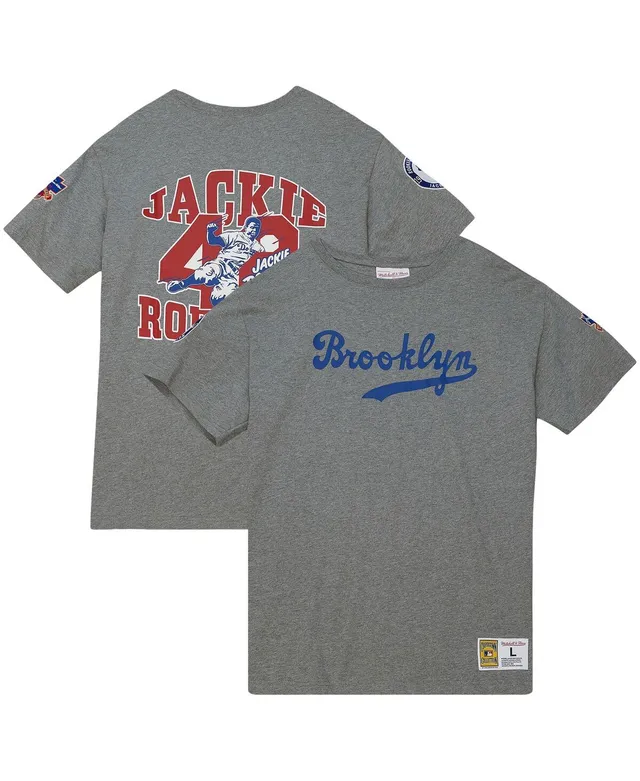 Men's Mitchell & Ness Jackie Robinson Black Brooklyn Dodgers Cooperstown Collection Batter Up Long Sleeve T-Shirt Size: Small