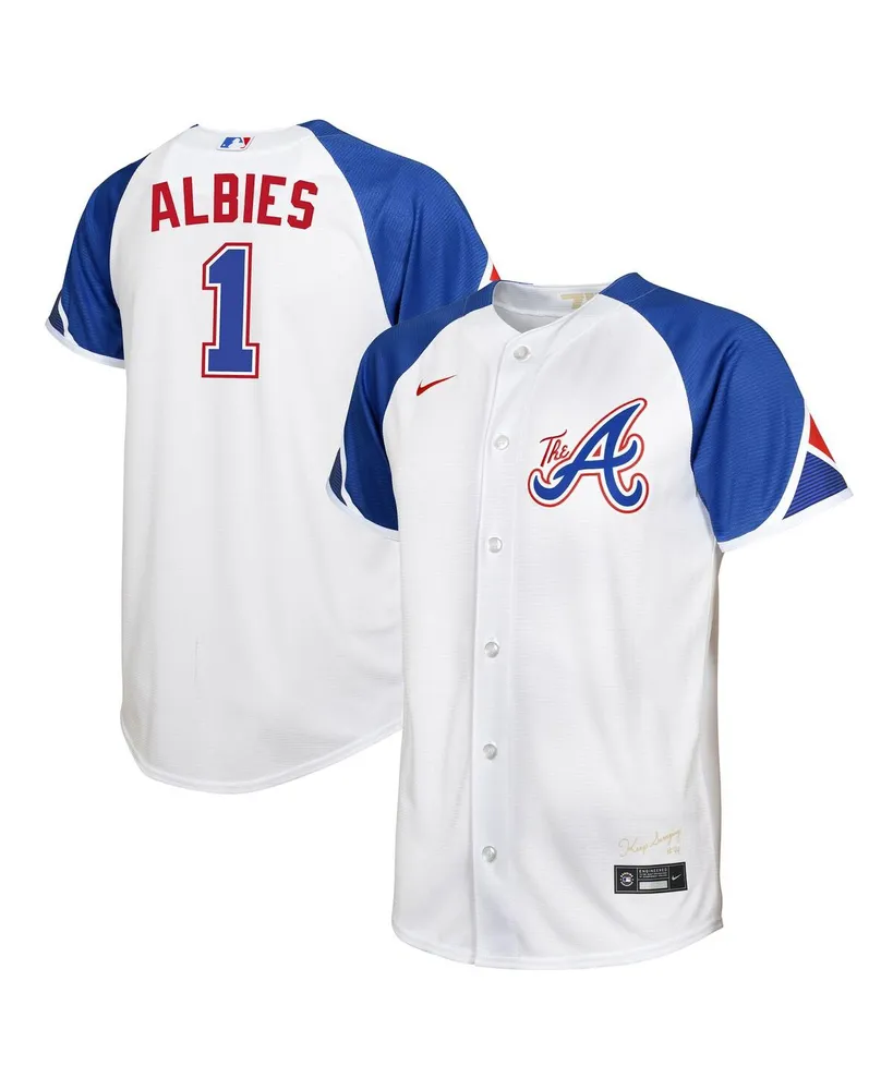 Ozzie Albies Atlanta Braves Cream Nike Jersey