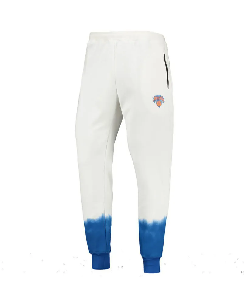 Men's Fisll Oatmeal New York Knicks Double Dribble Tie-Dye Fleece Jogger Pants