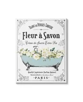 Stupell Industries Floral Parisian Bathroom Advertisement Canvas Wall Art, 24" x 1.5" x 30" - Multi