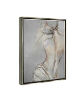 Stupell Industries Traditional Portrait Nude Woman Framed Floater Canvas Wall Art, 25" x 1.7" x 31" - Multi