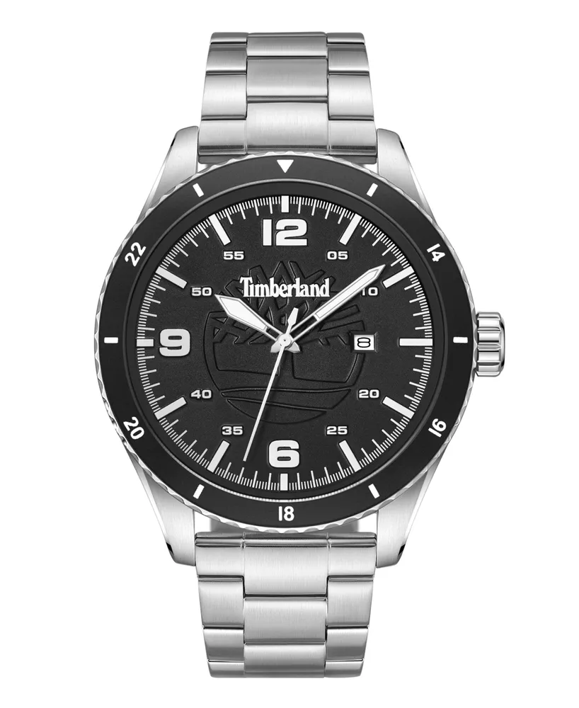 Timberland Men's Quartz Ashmont Silver-Tone Stainless Steel Bracelet Watch 46mm